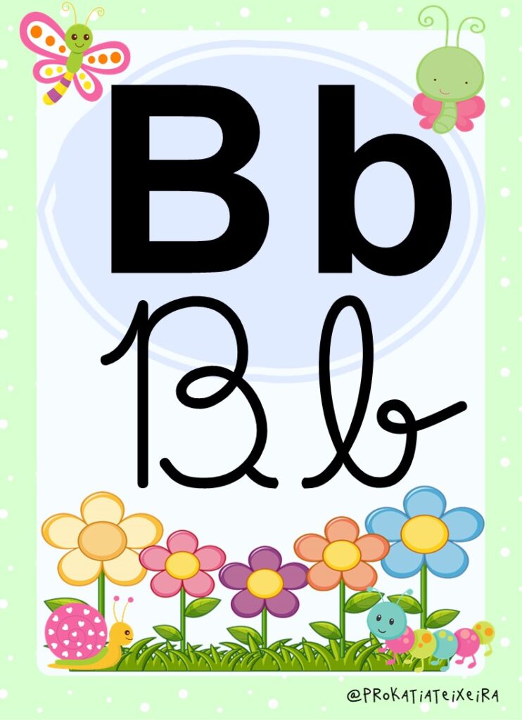 Alfabeto para imprimir 4 tipos de letras bichinhos de jardim 2