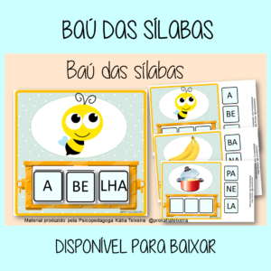 15 Fichas do jogo Baú das sílabas para baixar