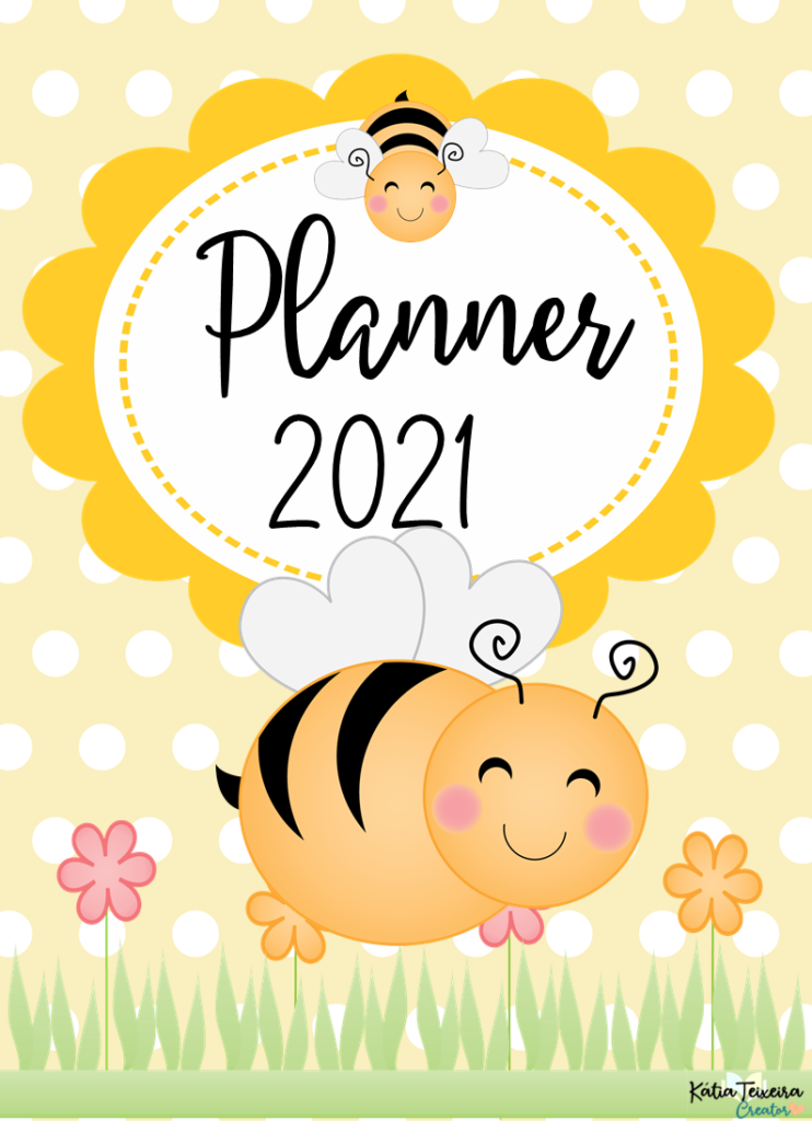 Planner Abelhinhas-1 para professor 2021 em PDF grátis