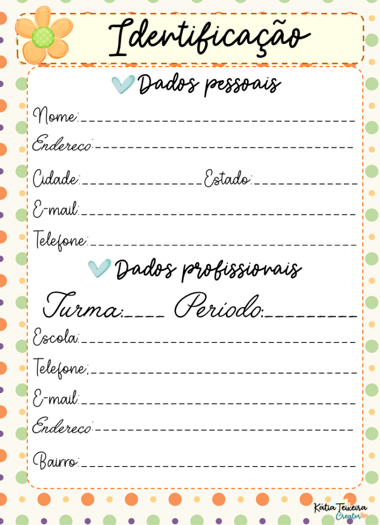 Planner para professor Flores em PDF grátis