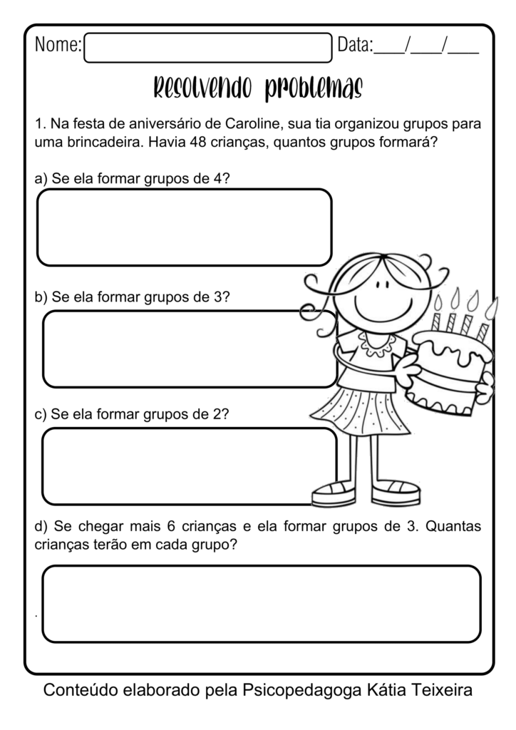 Problemas de Matemática do 4º Ano - Multiplicação e Divisão