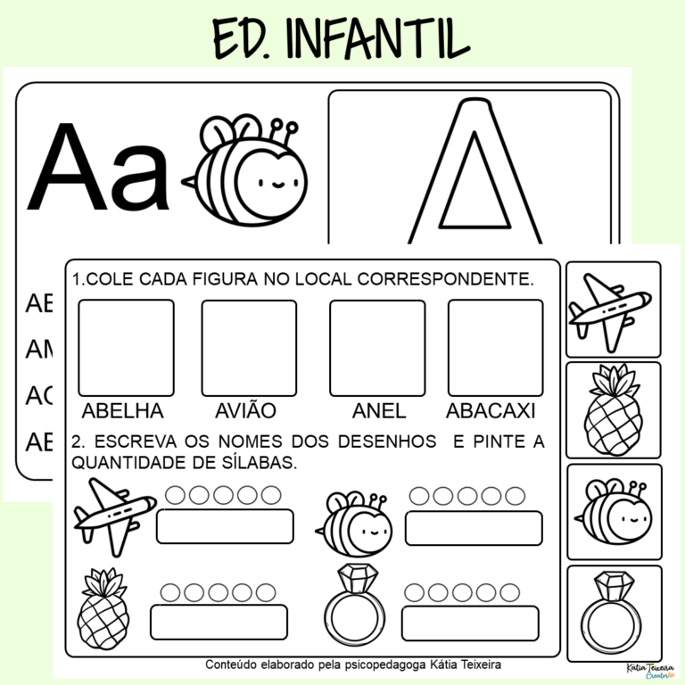 Atividade educação infantil letra A para imprimir