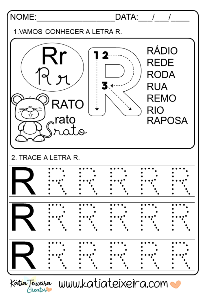 Atividades de alfabetização letra R prontas para imprimir