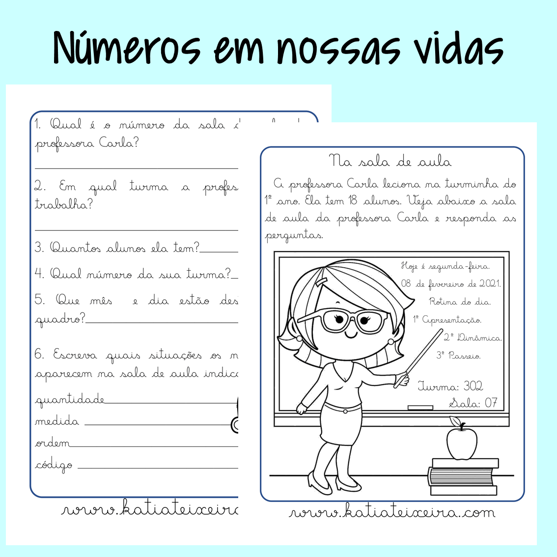 Atividade de matemática 3º ano números