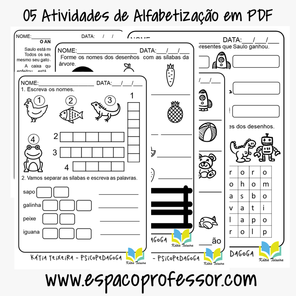 05 Atividades de Alfabetização em PDF para baixar