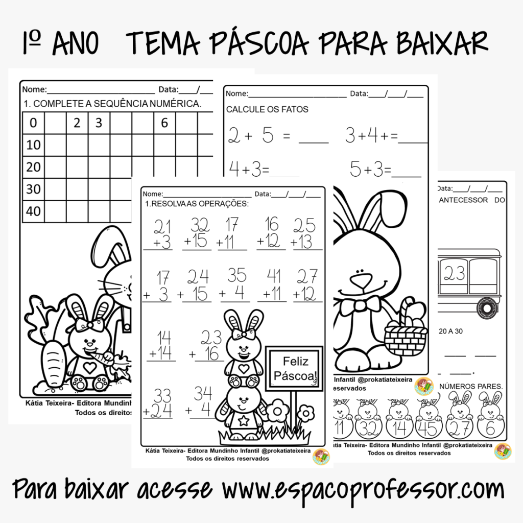 Atividades de Matemática 1º ano Atividades de Páscoa