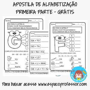 18 Atividades de Alfabetização sílabas para baixar em PDF