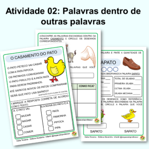 Atividade 02 palavras dentro de outras palavras O casamento do Pato