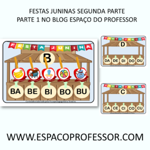 Jogo de alfabetização sílabas festas juninas parte 2