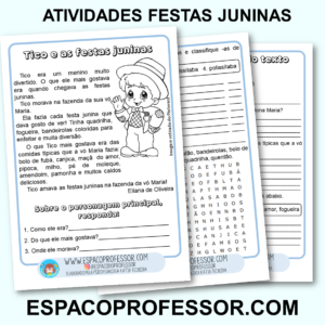 Atividades de Português Interpretação Festas Juninas PDF