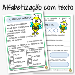 Atividades de Alfabetização 1º Ano Para Imprimir A Abelha Amora