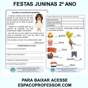 Atividades texto com interpretação festas juninas 2º ano PDF