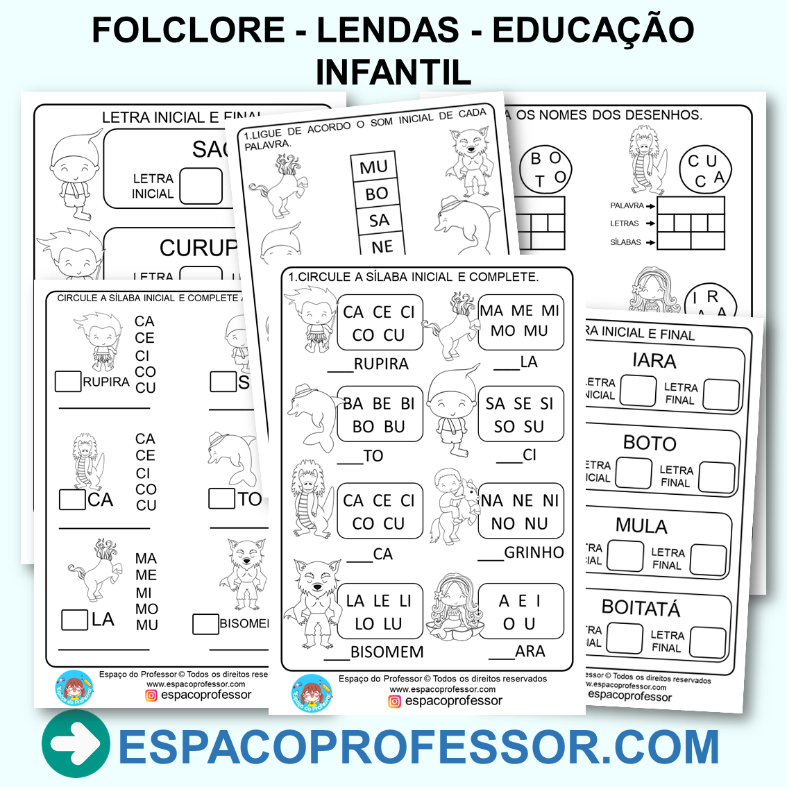 Atividades folclore lendas Educação Infantil