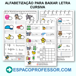 Atividades de Alfabetização letra cursiva para imprimir 02