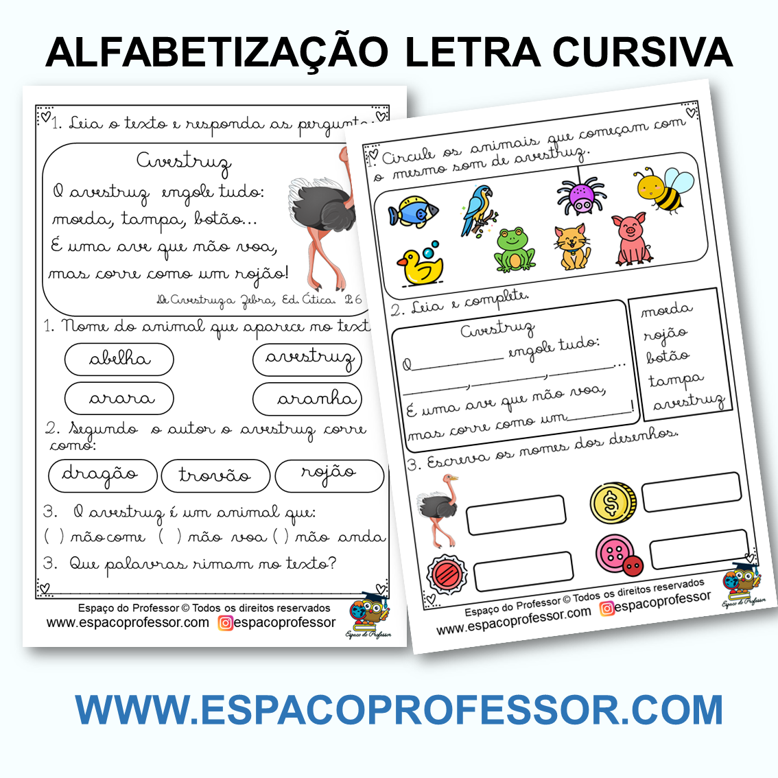 Letra Cursiva Atividade