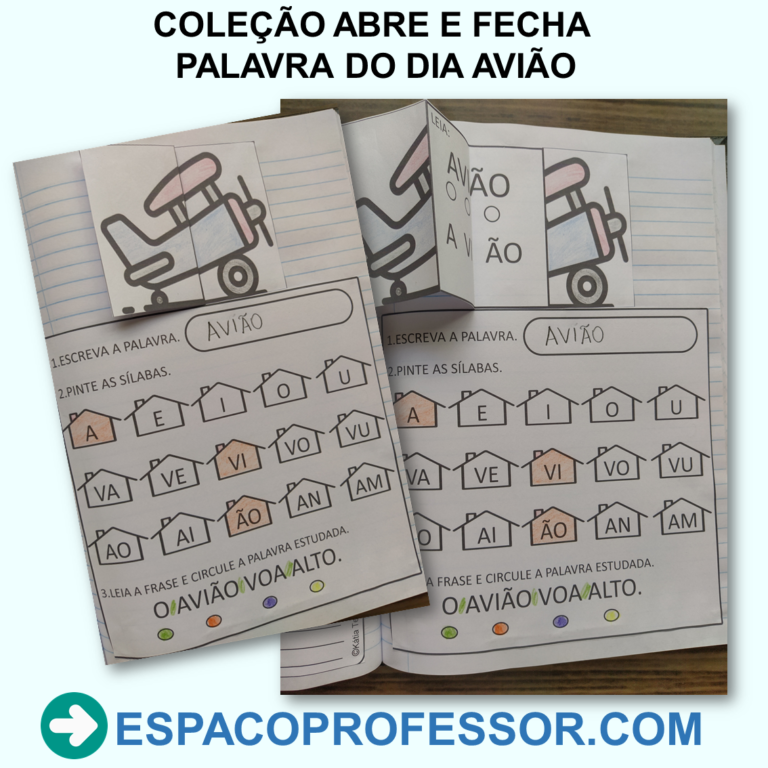 Alfabetização Palavra Avião: Sílabas, Palavra E Frase com texto