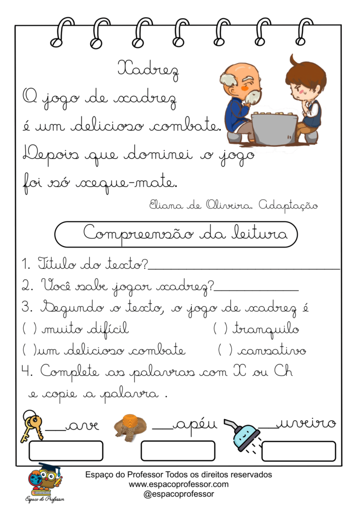 Exercícios de Xadrez para imprimir. Do Infantil ao Fundamental II