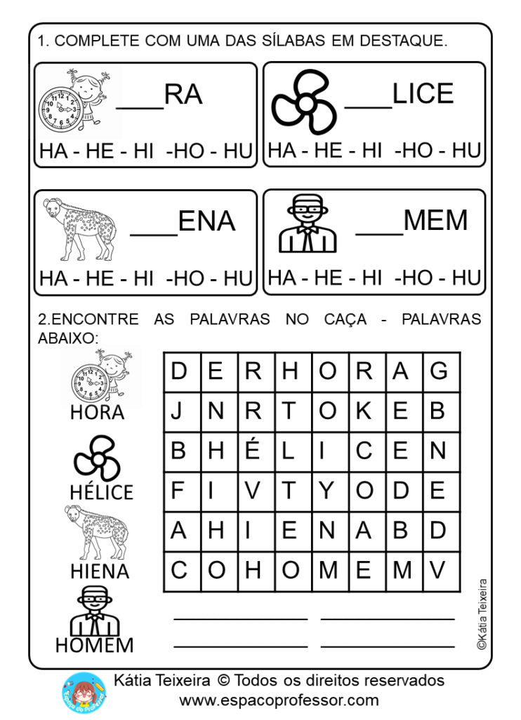 Atividades De Alfabetização Com Pequeno Texto Em PDF Letra H