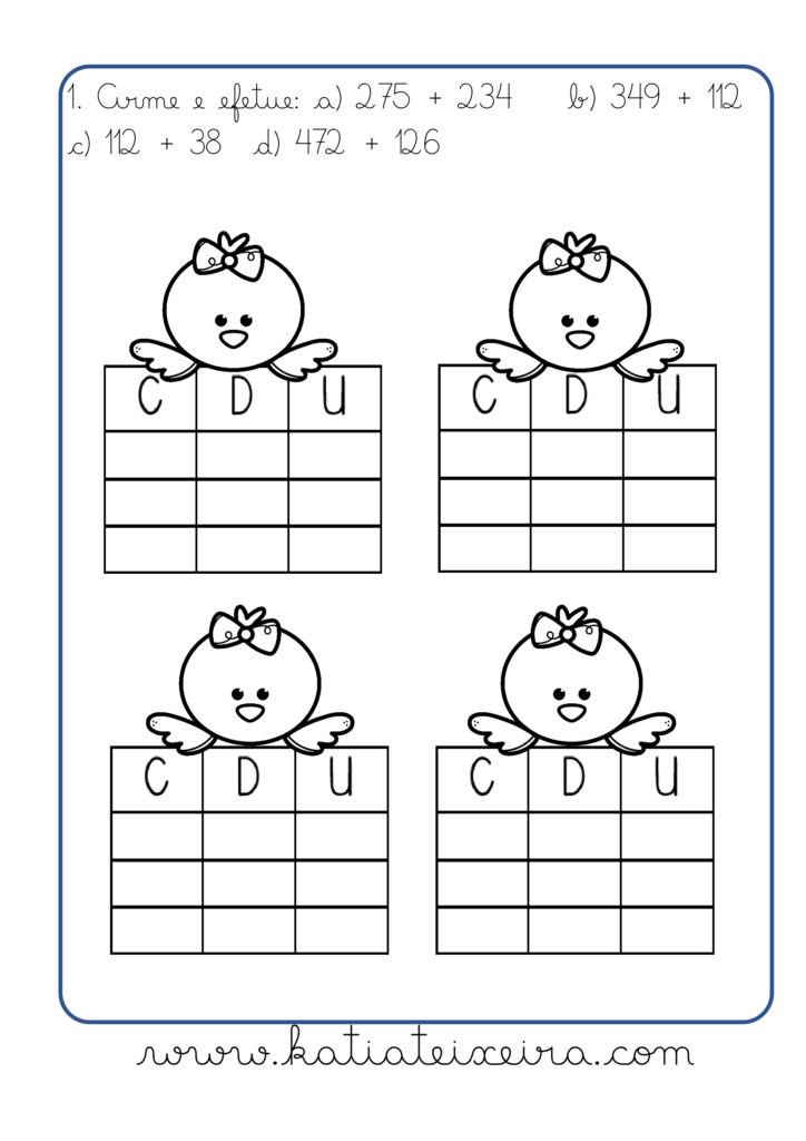 Adição interativa 3º ano - Para baixar e Imprimir de graça