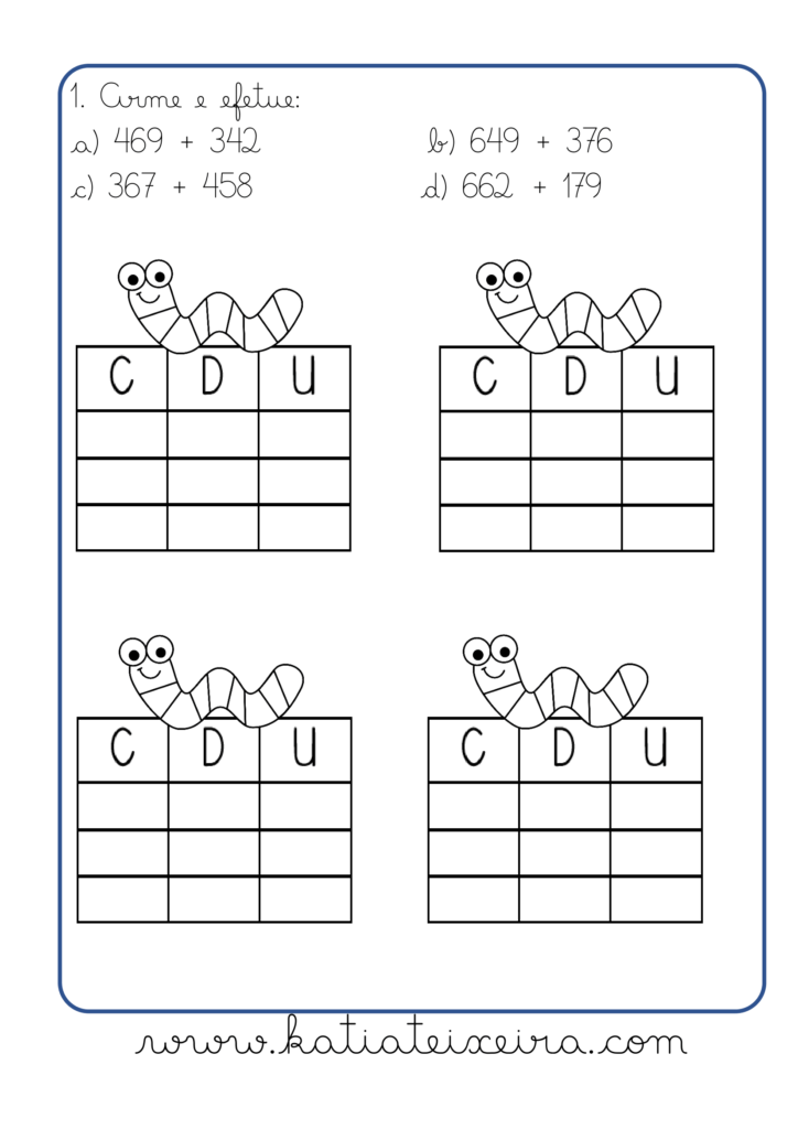 Adição interativa 3º ano - Para baixar e Imprimir de graça