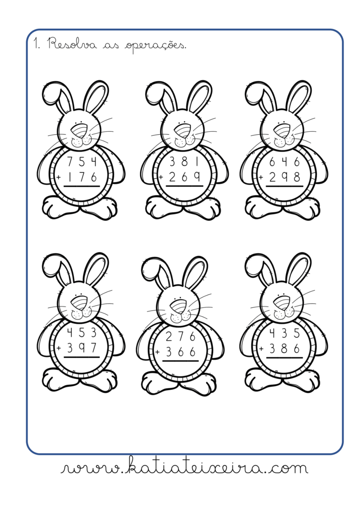 Atividades de adição e subtração 3º ano para imprimir
