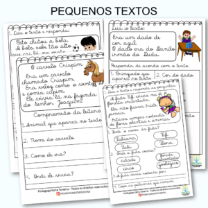 04 Pequenos Textos letra cursiva com atividades