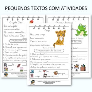 Atividades com pequenos textos para alfabetização