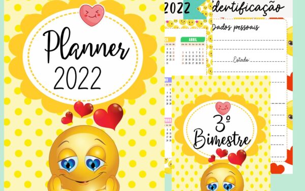 Planner Emoji para professor 2022 em PDF grátis