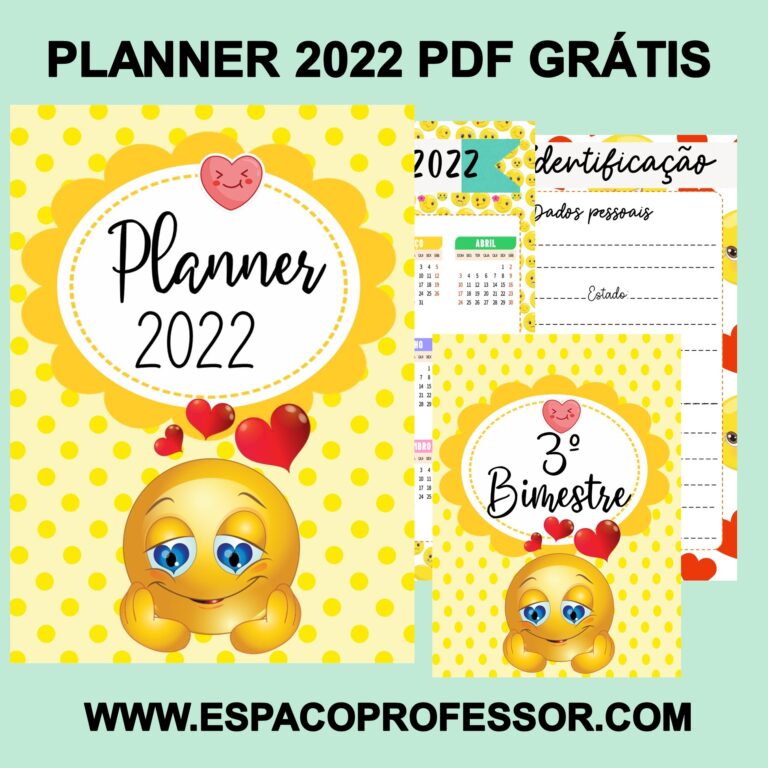 Planner Emoji para professor 2022 em PDF grátis