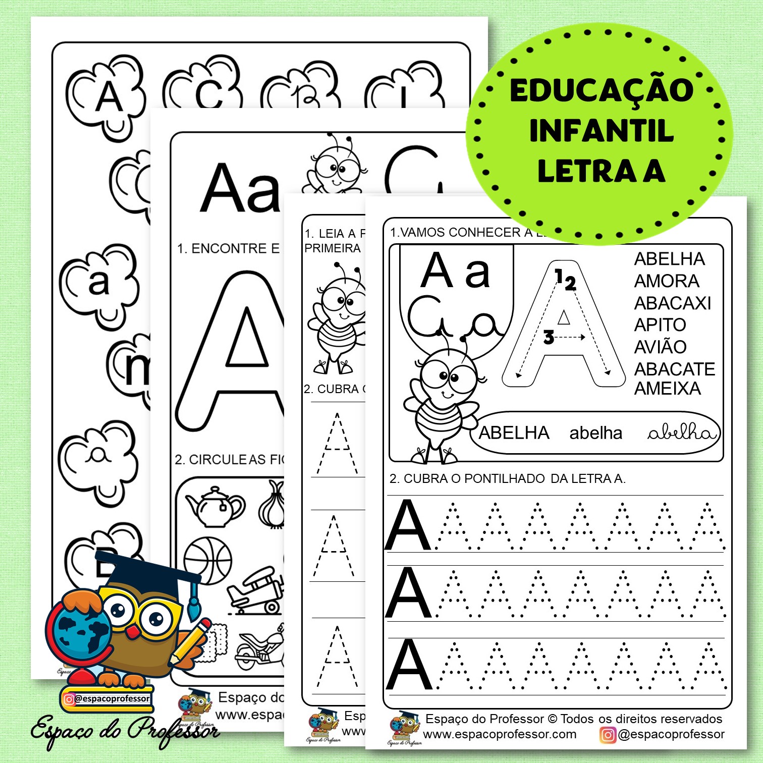 Atividades para educação infantil: atividade letra A em PDF