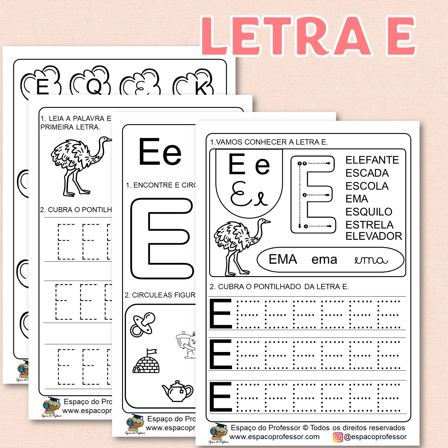 Atividades para educação infantil: atividade letra E