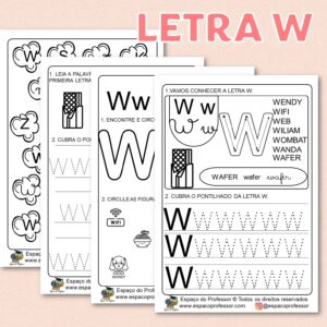 Atividades para educação infantil: atividade letra W