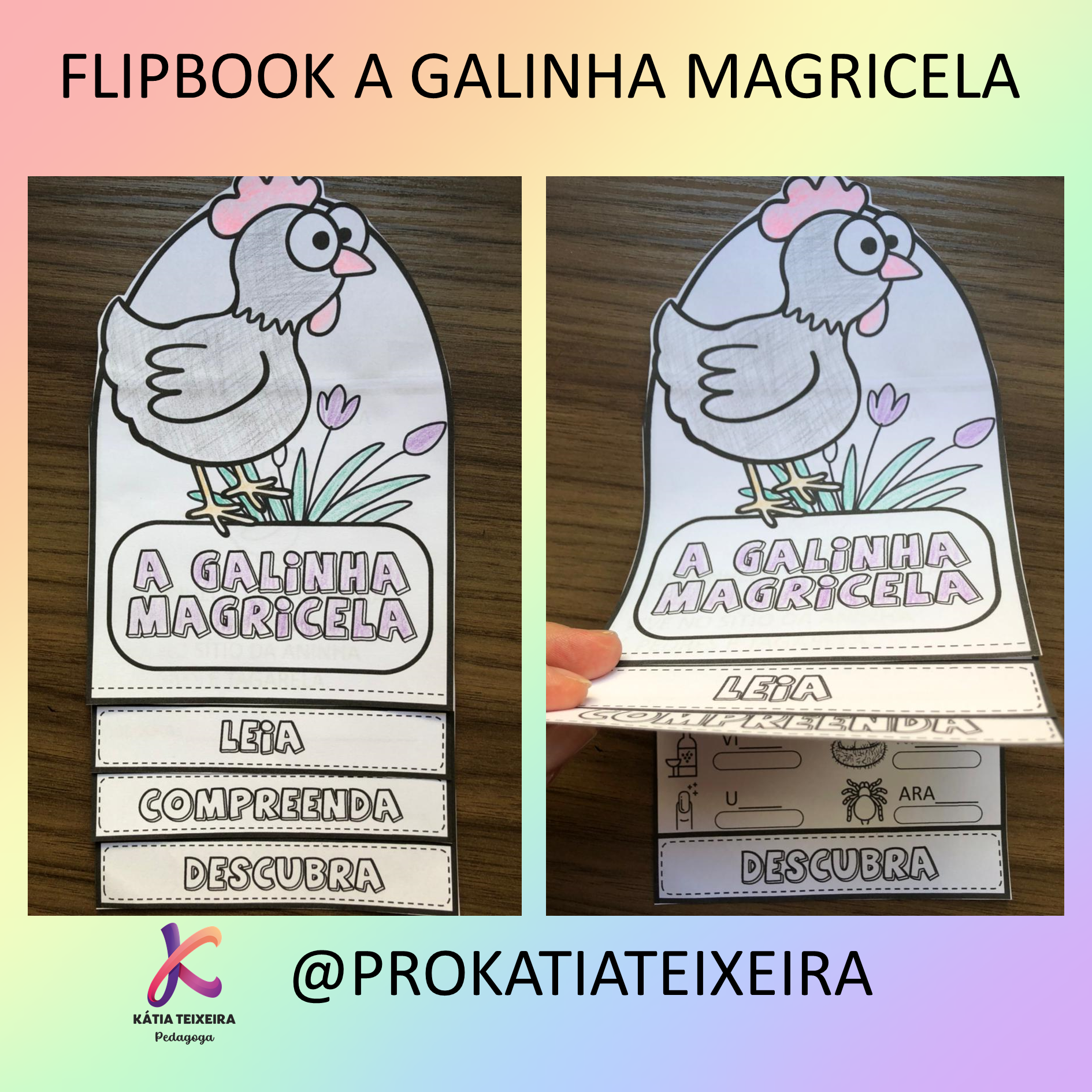 Flipbook A galinha magricela - atividades sílabas complexas