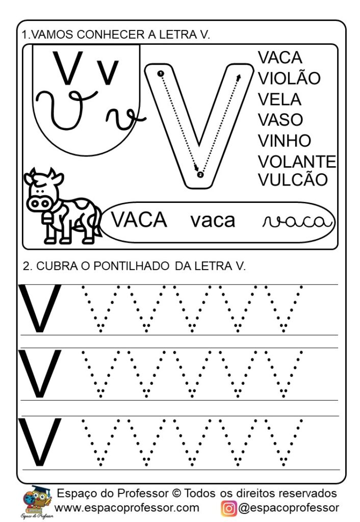 Atividades para educação infantil: atividade letra V