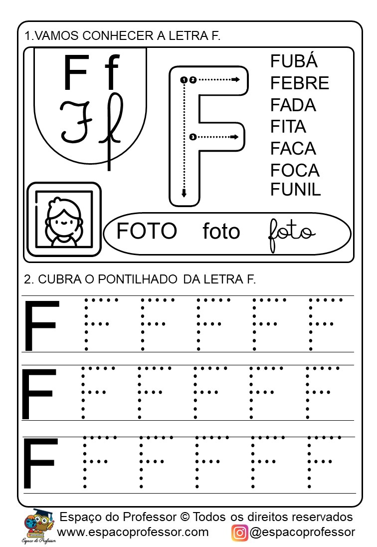 Atividades para educação infantil: atividade letra F