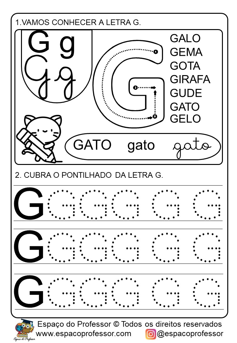 Atividades para educação infantil: atividade letra G