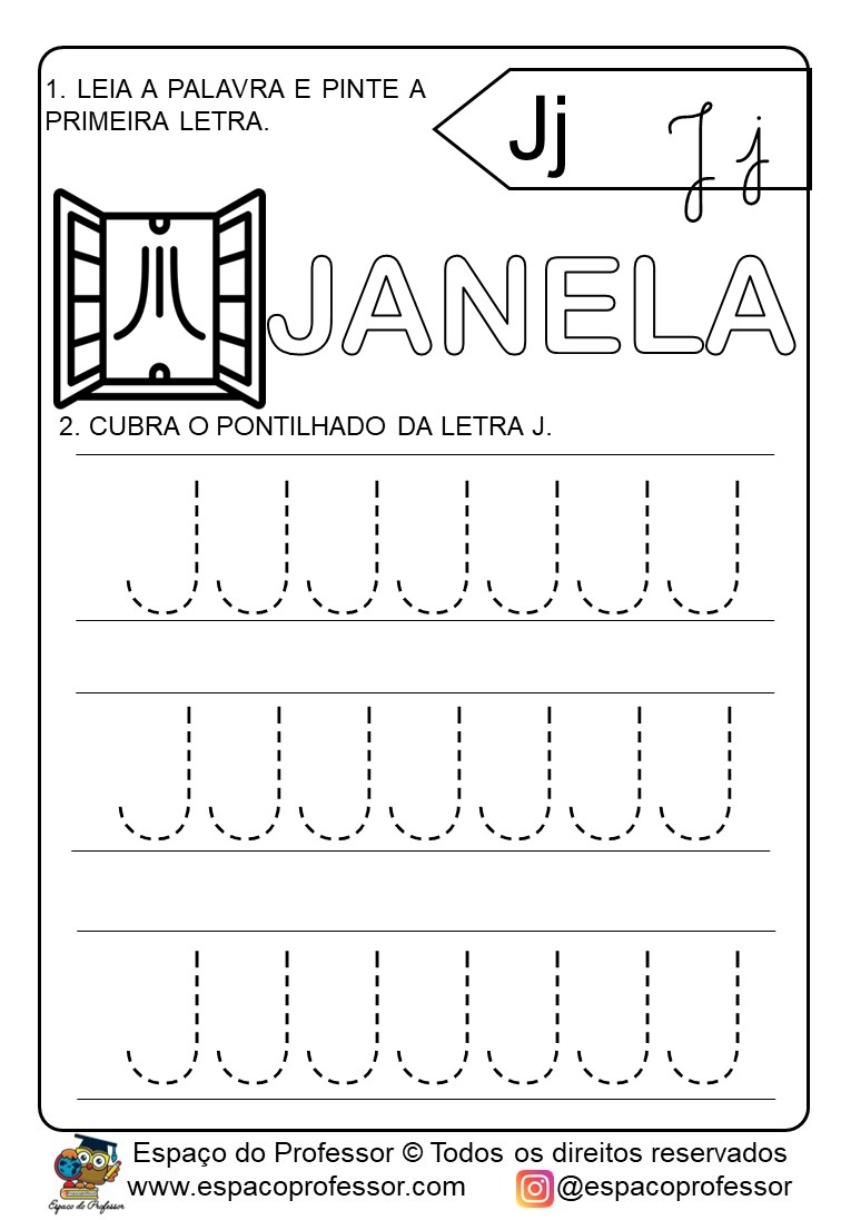 Atividades para educação infantil: atividade letra J