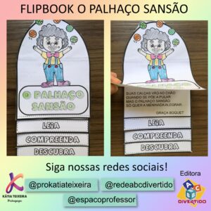 Flipbook pequeno texto trabalhar sílabas complexas