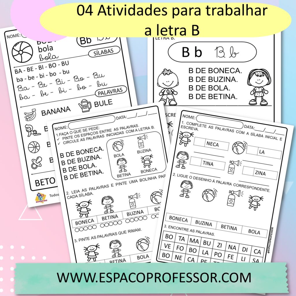 Atividades para educação infantil: atividade letra B