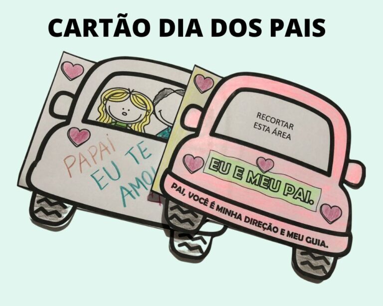 Lembrancinha dia dos Pais - Cartão carrinho