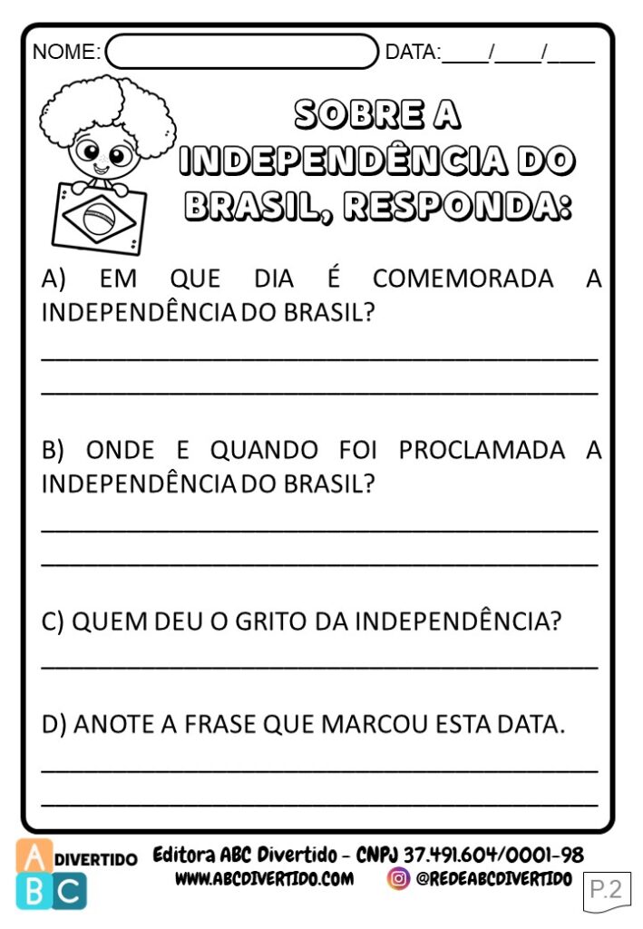 Independência do Brasil  atividades e jogos educativos