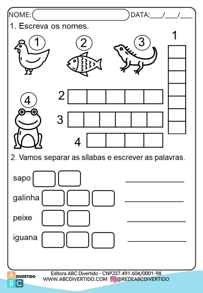 Atividades de Alfabetização 2º ano