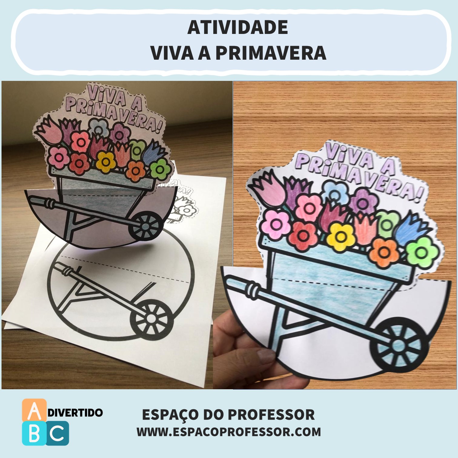 Desenho para colorir com o tema Viva a Primavera - Professora