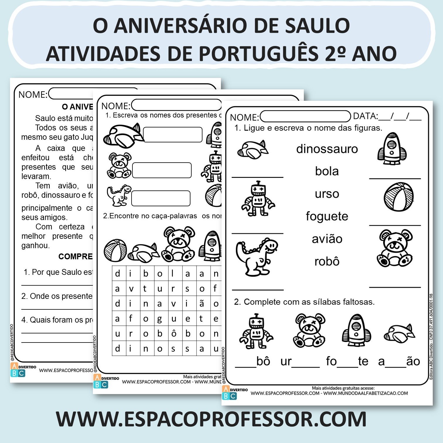 Atividades de Português 2º ano O Aniversário de Saulo