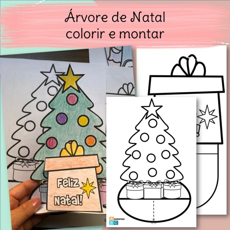 Atividades de Natal: Árvore para colorir e montar