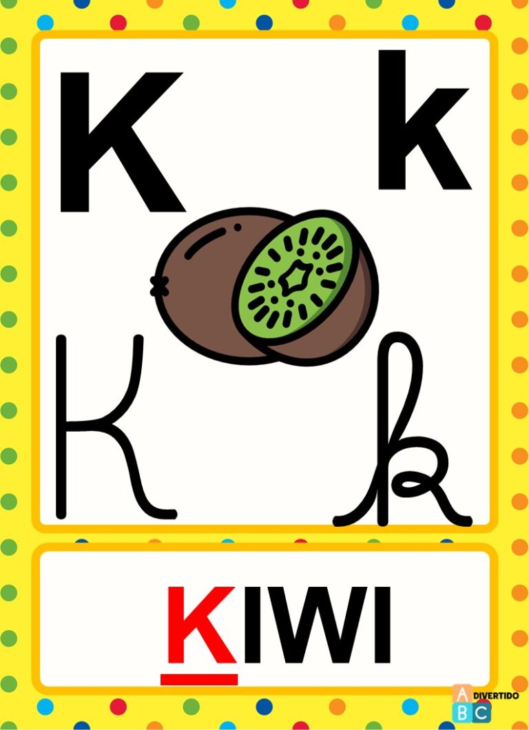 Alfabeto para imprimir em PDF com 4 tipos de letras, desenho e palavra