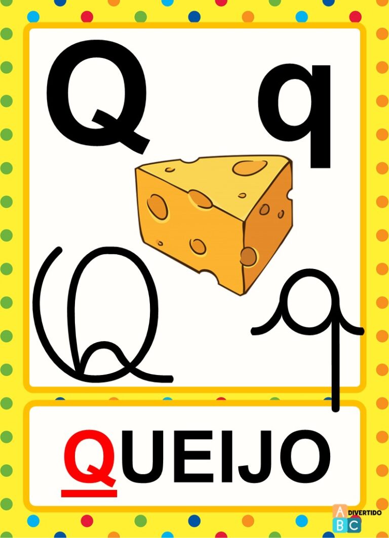 Alfabeto para imprimir em PDF com 4 tipos de letras, desenho e palavra