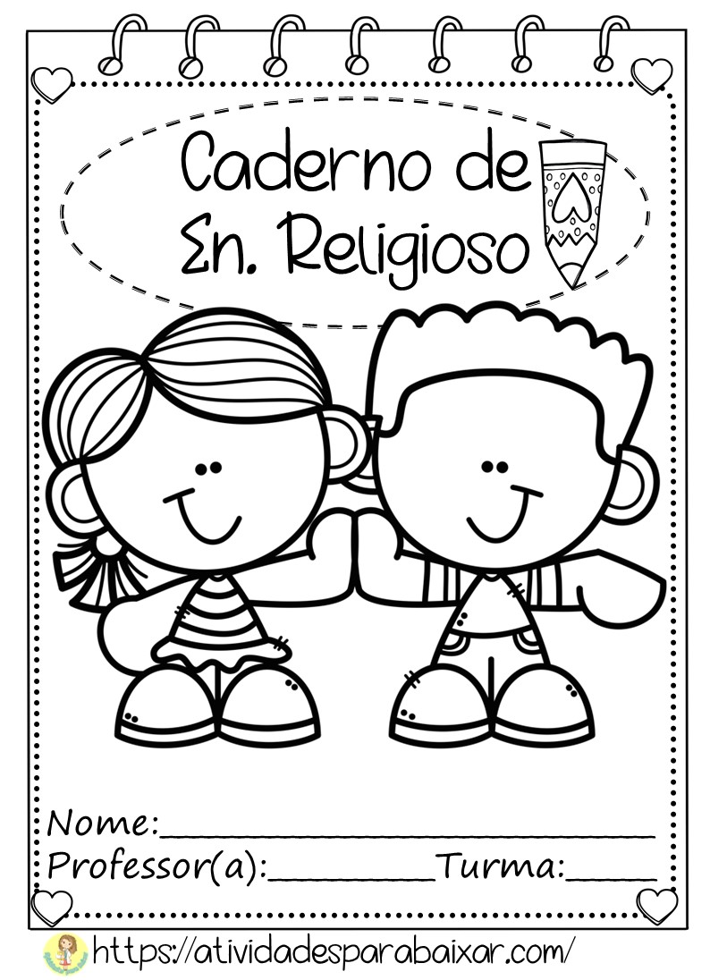 Capinhas Para Cadernos Dos Alunos Colorir Em Pdf