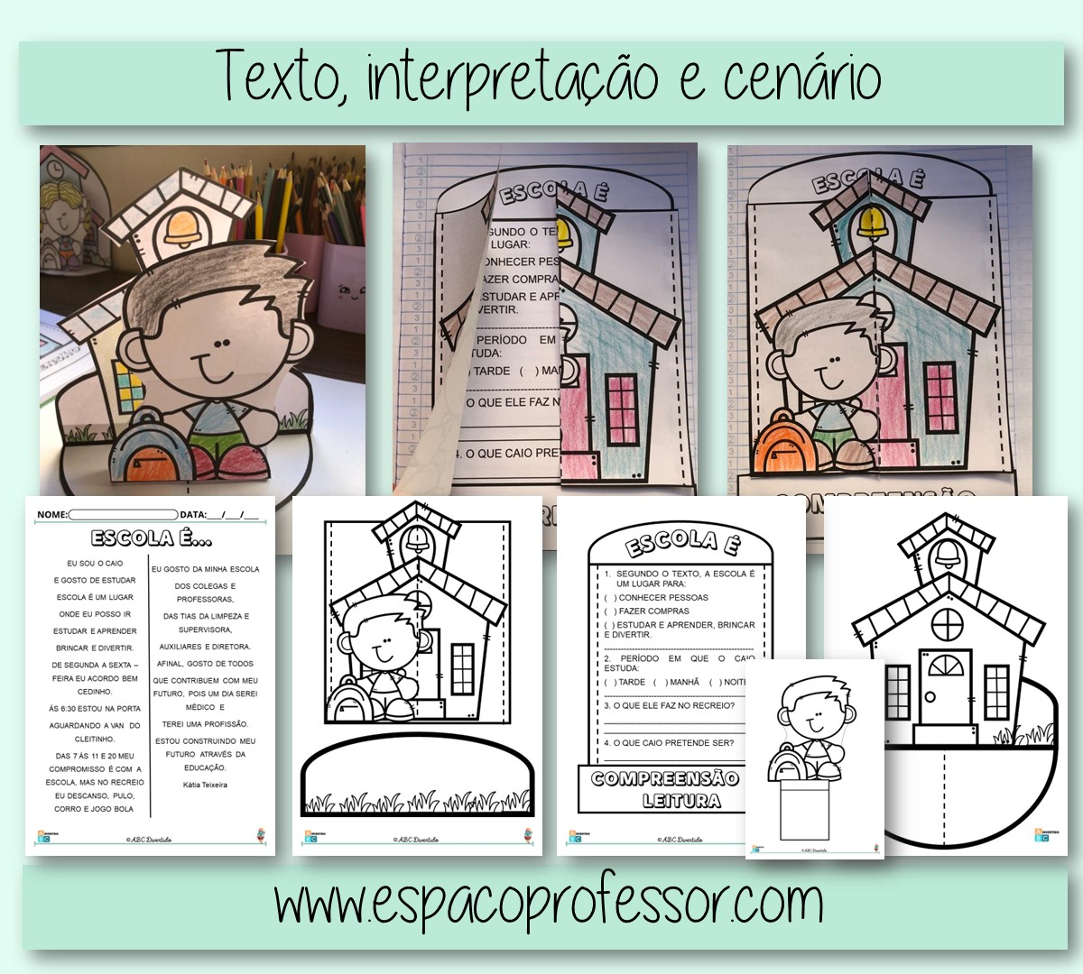 Atividade sobre a Escola – 1º Ano – Com texto