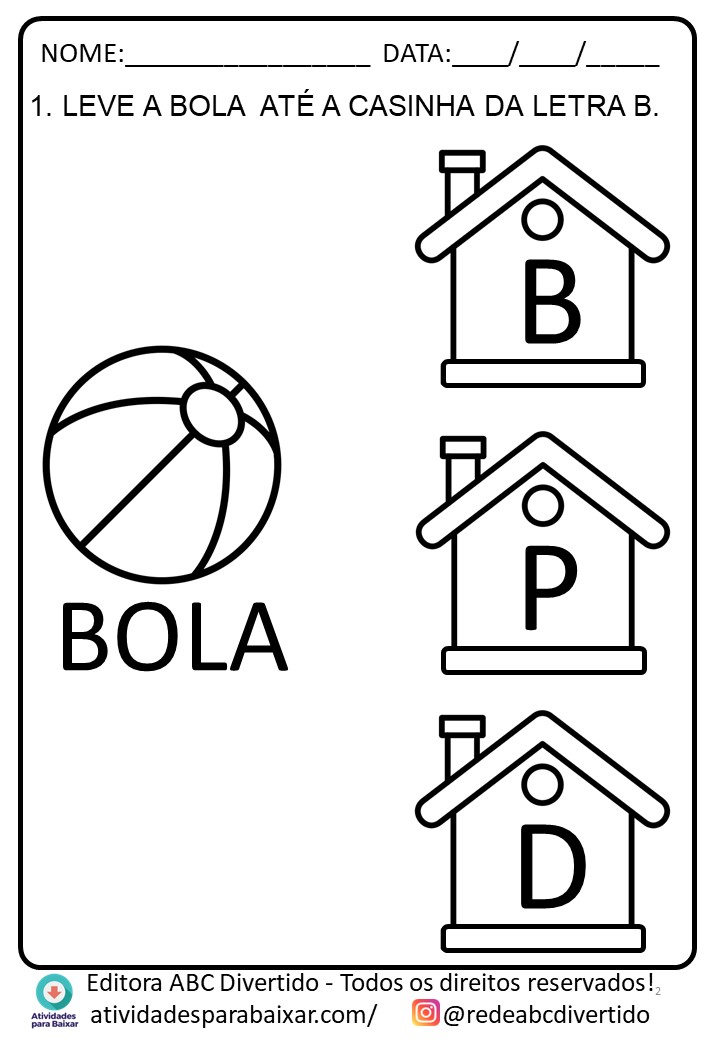 Atividades para maternal letra B para imprimir PDF